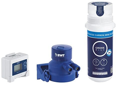 GROHE Blue - Aktivkohlefilter Starter Set (Kapazität 1500 l bei 9° dKH, reduziert geruchs- und geschmacksstörende Stoffe), 41136000
