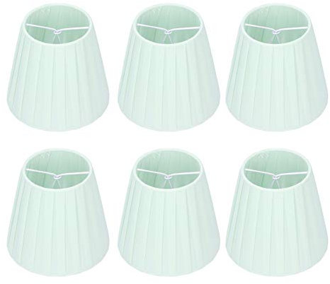 Lampenschirme Set von 6, Lichtabdeckungen, Kronleuchterschirme, kleine, moderne Glockenlampenschirme, die auf die Glühbirne aufgesteckt werden können, grün, für Tisch, Boden, Wand, Kronleuchter, Nacht