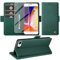 Handyhülle für iPhone SE 2022/2020 iPhone 8/7 Hülle mit Schutzfolie, Standfunktion Kartenfach Wallet Premium Leder Schutzhülle iPhone 7/8/SE 4.7 Zoll Flip Case Cover Stoßfeste Klapphülle (grün)