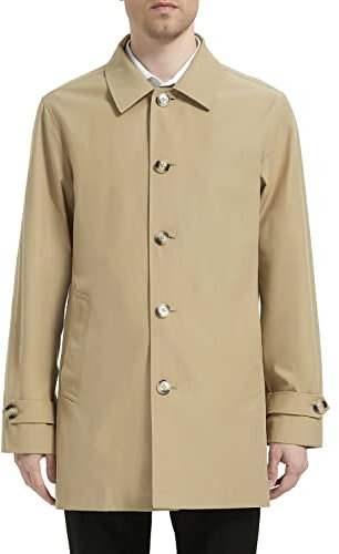 OROLAY Trench Coat da Uomo con Giacca Casual con Tasche a Filetto con Risvolto Classico Cachi M