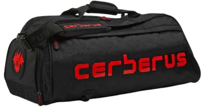 Cerberus Strength Gym Holdall – Vielseitige 55 l Seesack mit Rucksackgurten, Schwarz