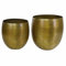 Lot de 2 Pots de Fleurs Leon Rond Aluminium Aspect martelé Cache Pot de Luxe Bohéme Taille XL et L ABK506