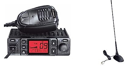 Albrecht AE6290 CB Funkgerät, 12629, mit integrierter Repeater/Relais Funktion, 12/24V, VOX, RJ-45 Westernstecker & CB-Magnetantenne CBM-516, 65270, Strahlerlänger 44cm, mit 4 m Kabel und PL-Stecker