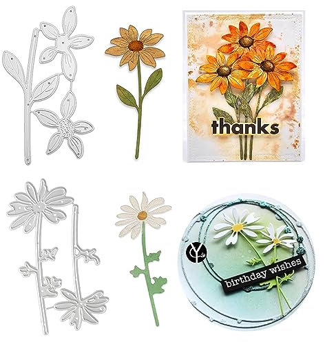 Blumen Stanzformen, 2 Stück Blumenform Stanzformen Schablonen,Version Metall Stanzformen, DIY Scrapbooking Kunsthandwerk Stanzschablonen für die Kartenherstellung, Weihnachten, Thanksgiving