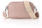 befen Genuine Leather Crossbody Purse for Women Small Handbags Double Pockets Mobile Phone Shoulder Bag-Nude Pink