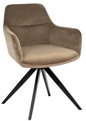 Kick Collection Drehstuhl Tom - Taupe - Modern und Hochwertig - Samtstoff und Metall - Erhältlich in vielen Farben