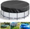 LQCOZYM Poolabdeckung Rund 580cm, UV-Schutz Oxford Abdeckplane für Sommer & Winter, mit Kordelzug und Bodennägeln für Stabilität, Schwarz (5.8M)