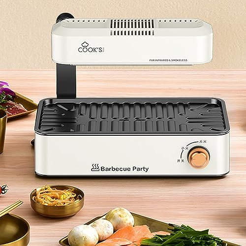 Smokeless BBQ Machine - 1100W Electric Folding Grill with Temperature Control - Non Stick, Multifunctional Table Grill for 2-4 People