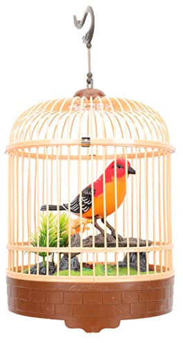 Abaodam Juguetes Educativos Mascota Activada por Movimiento Pájaro Enjaulado Juguete Pájaro Chirriante En Una Jaula Loro Juguete Repetido Loro Repetidor Pájaro Falso Juguetes De Desarrollo