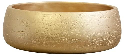 Olly & Rose Gold Home Decor Keramik-Pflanzschale – flacher Blumentopf für drinnen und draußen – dekorativer Blumentopf und Gartenschale (28,5 cm)