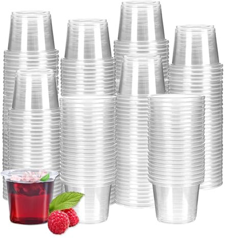 TQPXZO 200 Stück Schnapsgläser Plastik, 2cl/20ml Wiederverwendbare Schnapsgläser, Party Becher aus PP Material, Trinkbecher Transparent für Bankett, Verkostung, Partys, Geburtstage
