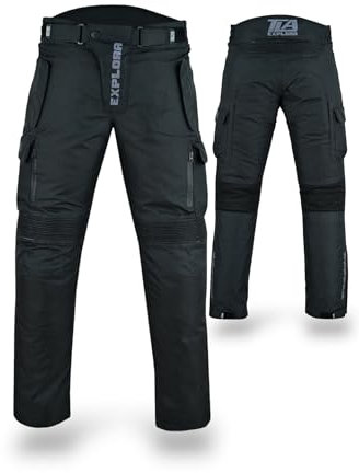 TLA EXPLORA - Pantalón de Moto para Hombre con Protecciones CE | Pantalones de Moto Acolchados | Pantalón Moto 2 Capas | Mono Moto| Pantalón Quad | Pantalón Enduro Hombre