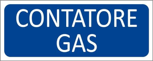 M-ITALY CARTELLO SEGNALETICO UNI - CONTATORE GAS - Adesivo Extra Resistente, Pannello in Forex, Pannello In Alluminio (15x6, Adesivo)