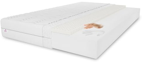 Babymatratze Baby Latex, 70x140 cm, Matratze Höhe ca. 8 cm, Härtegrad H3, Farbe: Weiß, Hochflexibler Schaum inkl. Bezug