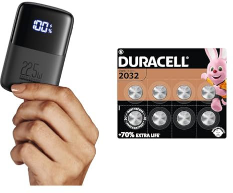 INIU Power Bank & Duracell Specialty 2032 Lithium-Knopfzelle 3V