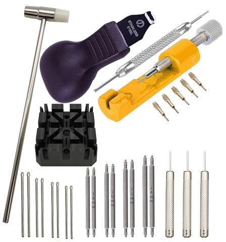 masar – Kit Chasse-goupilles, Broches, Couteau - Spécialement conçu pour démonter et Changer Le Bracelet et la Pile d'une Montre à Quartz, kit de réparation de Montre