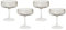 Champagnerschalen 4er Set transparent / grau 170 ml geriffeltes Design Quartz