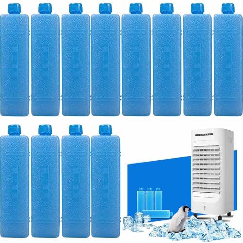 Packs For Cool Box, 12 Packs Freezer Blocks, 200ml Resuable Ice Blocks, Long Lasting Portable Ice Box, /C Fan Ice Crystal Box,Space Saving Freezer Packs Cooler Bags,Home Dry Ice Bag,BPA Free