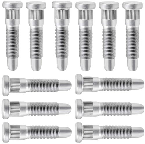Vexillaris 11588810 Lot de 12 goujons de roue dentelés longs M14 x 1,50 compatibles avec Chevrolet Silverado 3500 HD 2007-2010 Tahoe Express GMC Sierra Yukon Cadillac Hummer