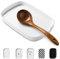 ABRUTY Repose-cuillère en céramique pour dessus de cuisinière, 17,2 cm pour comptoir de cuisine, accessoires de décoration de cuisine moderne pour ustensiles, spatule, cuillères ou pinces (blanc,