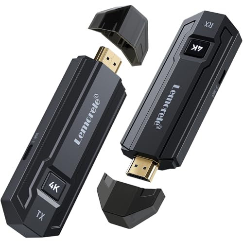 HDMI Inalámbrico Television 4K, Lemorele 5G Wireless HDMI Transmisor y Receptor para la Transmisión de Vídeo/Audio Desde el Ordenador Portátil/PC al Proyector/Monitor.