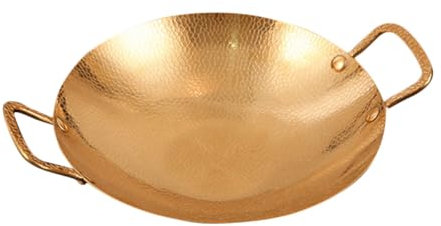 SHOWERORO Amphora Antihaft Stahlpfannen Zum Kochen Chinesische Wokpfanne Tiefe Pfanne Kochtopf Mit Griff Nicht Japanische Woks Wabenpfanne Wok Grillen Haushaltspfanne Golden Rostfreier Stahl