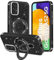 TVVTPU Handyhülle für Samsung Galaxy A52 / A52 5G / A52s 5G Hülle mit Magnetisch Ring Ständer, Transparent Glitzer Silikon Stoßfest Kratzfest Schutzhülle Case, Schwarz
