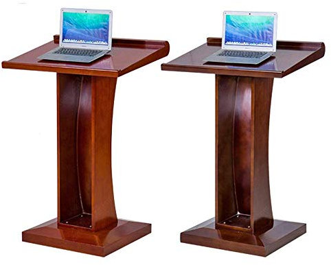 XAoSCd Rednerpult-Podiumständer, Rednerpult-Podiumständer, Rednerpult-Multimedia-Podium-Schreibtisch Massivholz-Konferenzraum Mobiler Vortragstisch Für Den Firmencampus,Walnut-Taille Unique