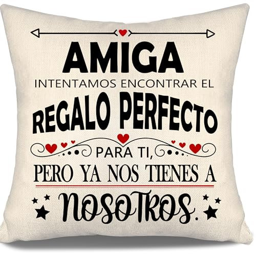 Aosumin Amiga intentamos Encontrar Fundas de Cojín Divertidas Amigas Regalo de Amistad para Mujeres Regalo de Cumpleaños (Amiga-b)