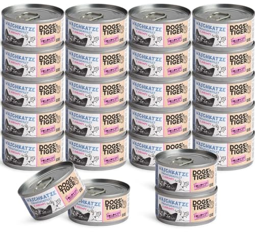 Dogs'n Tiger Naschkatze Nassfutter Katze, Thunfisch & Shrimps, 24x 70g | Katzenfutter nass, Alleinfutter, hoher Fleischanteil, getreidefrei, ohne Zuckerzusatz, ohne Konservierungsstoffe