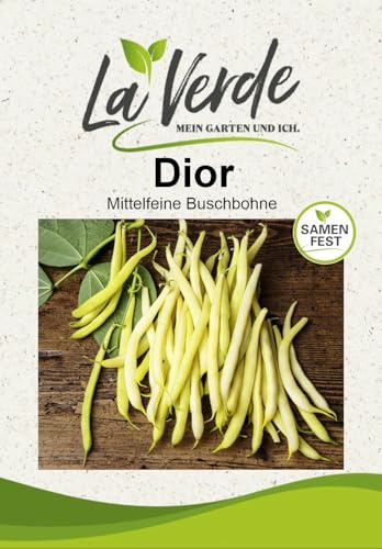 La Verde MEIN GARTEN UND ICH. Dior Buschbohne Samen für ca. 60 Pflanzen, gelbe Wachsbohne, zart, fadenlos, Saatgut ohne Gentechnik