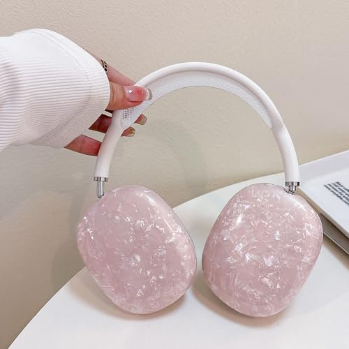 SQAQS Schutz Für Kopfhörer, übliche Ausstattung,Kabellose Kopfhörer, TPU Klar Anti-Scratch Schutzhülle für AirPods Max (USB-C/Lightning), Anti Staub Geeignet für Apple AirPods Max(Rosa)