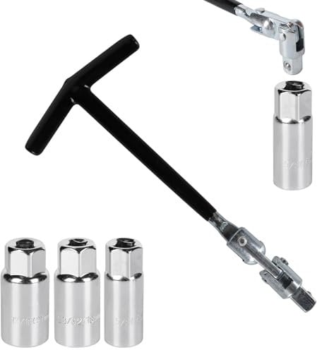shallyong Clé à Bougie, Clés à Bougie D'allumage 16/18/21 mm, Jeu de Clés à Bougie à Poignée en T, Arrache Roulement, Jeu D'outils pour Bougies D'allumage pour Voitures et Motos
