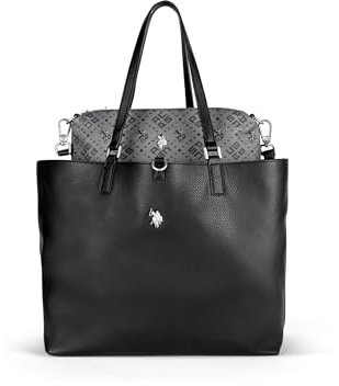 U.S.POLO ASSN. - Shopper Tasche aus polyurethan, schwarz (33 X 14 X 32 cm)