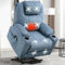 Blisswood Electric Recliner Armchair with Heat & Massage Power Lift Sofa Chair for Elderly, Single Motor Auto Riser & Recliner Chair for Living Room with Dual Remote & Side Pocket (Blue)