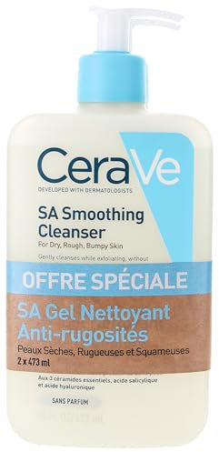 Cerave Gel Nettoyant Sa Anti-rugosités Peaux Sèches , Rugueuses et Squameuses 2x473ml