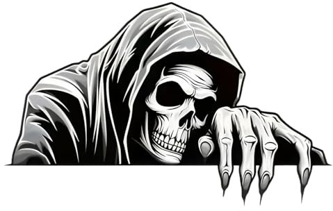 Calcomanía Para Espejo Retrovisor De Coche | Vinilo Decorativo De Calavera Para Ventanas De Auto - Accesorios Decorativos Exteriores Para Automóvil, Adhesivo Removible Para Neveras y Portátiles