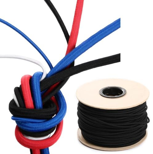 Expanderseil Gummiseil Gummileine Spanngummi Planenseil Schnur elastisch Gummischnur Kordel elastisches Seil Schwarz 6mm 20m