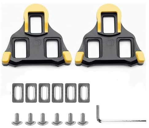 1 Paar SPD Cleats, Langlebige rutschfeste Hochleistungs SPD SL Pedale, Gelb | Anglebig, rutschfest, Hochleistungs-Pedalklampen für Rennräder und Indoor-Bikes