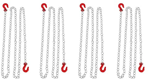 Uikdjgu 4X 1:10 RC Crawler Accessories Tow Chain with Trailer Hook for SCX10 90046 CC01 D90 D110 RC Car