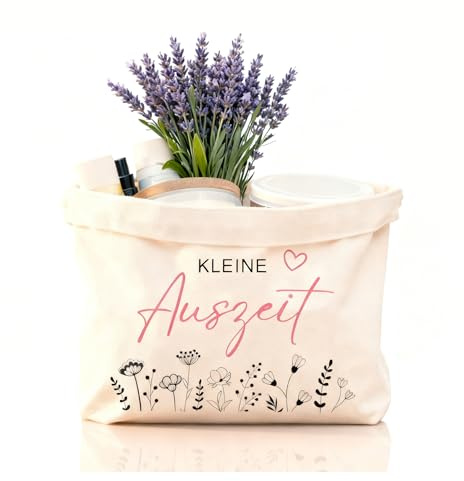 Dercylele Geschenkkorb-Kleine Auszeit Entspannung Geschenk für Frauen,Geschenkkorb aus Baumwolle und Leinen,Wellness Geschenke für Frauen (Kleine Auszeit)