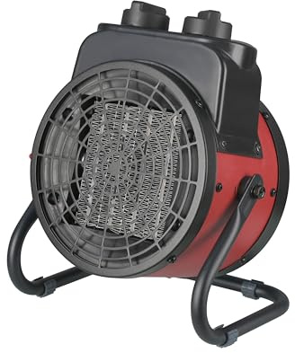 Techni Home Radiatore elettrico industriale con elemento riscaldante in ceramica, inclinazione regolabile, protezione da surriscaldamento, riscaldamento auto portatile per