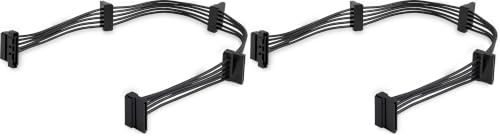 StarTech.com 15.7 in (400 mm) SATA Power Splitter Adapter Cable - M/F - 4x Serial ATA Power Cable Splitter (PYO4SATA), Black (Pack of 2)