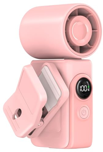 Dnenellr Ventilateur à Main Avec Clip | Rechargeable USB, Mini, Portable, 4 Vitesses, 13500 Tr/Min, Écran LED, Pour Intérieur, Extérieur et Voyage