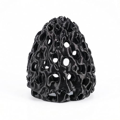 PLUSHCEWT 3D Printed Shrimp Cave & Betta Resting Spot with Suction Cup, Aquarium Ornament Hideout for Shrimp, Small Fish, Live Plants - Multi-Hole Safe Shelter & Fish Tank Accessories (black)