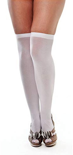 Chic White Overknee Stockings (1 Pair) - Perfect Accessory for Halloween, Hosiery, World Book Day, Parties, Events, & Special Occasions Halloween Halloween