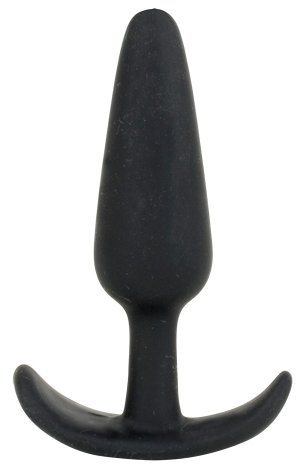 Doc Johnson Mood - Naughty 1 - Silicone Anal Plug - Medium - 3.9 in. Long and 1 in. Wide - Tapered Base for Comfort Between The Cheeks - Medium - Black