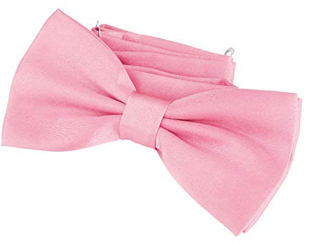 DonDon Edle rosa Fliege bzw. Schleife mit Haken - bereits gebunden und verstellbar