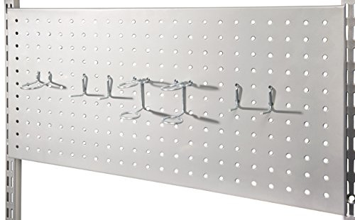 Phoenix 124252SI Lochwand mit 7 Werkzeughaken Metall 1.5 x 60 x 30 cm, Silber
