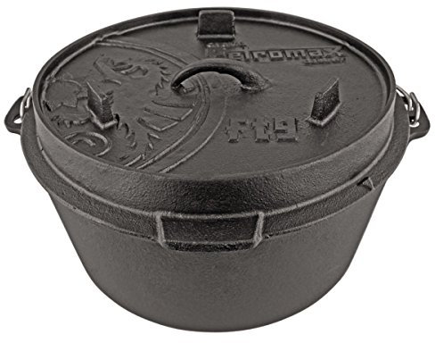 VAHB Petromax Feuertopf ft9 mit Füße aus Gusseisen für 8-14 Personen ø 31,5 cm: Dutch Oven Schmortopf Grill Topf Töpfe Bräter